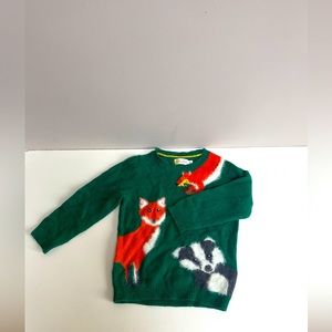 Mini Boden size 4-5 fuzzy fox sweater
